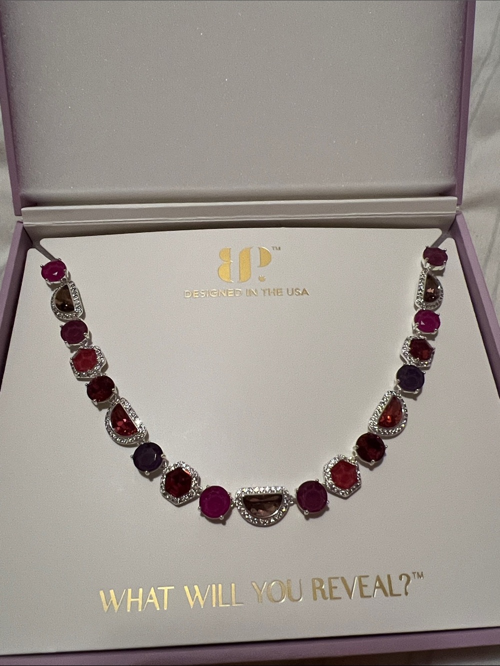 Bomb party the trailblazer in silver rio heat Multi-Stone Pink necklace